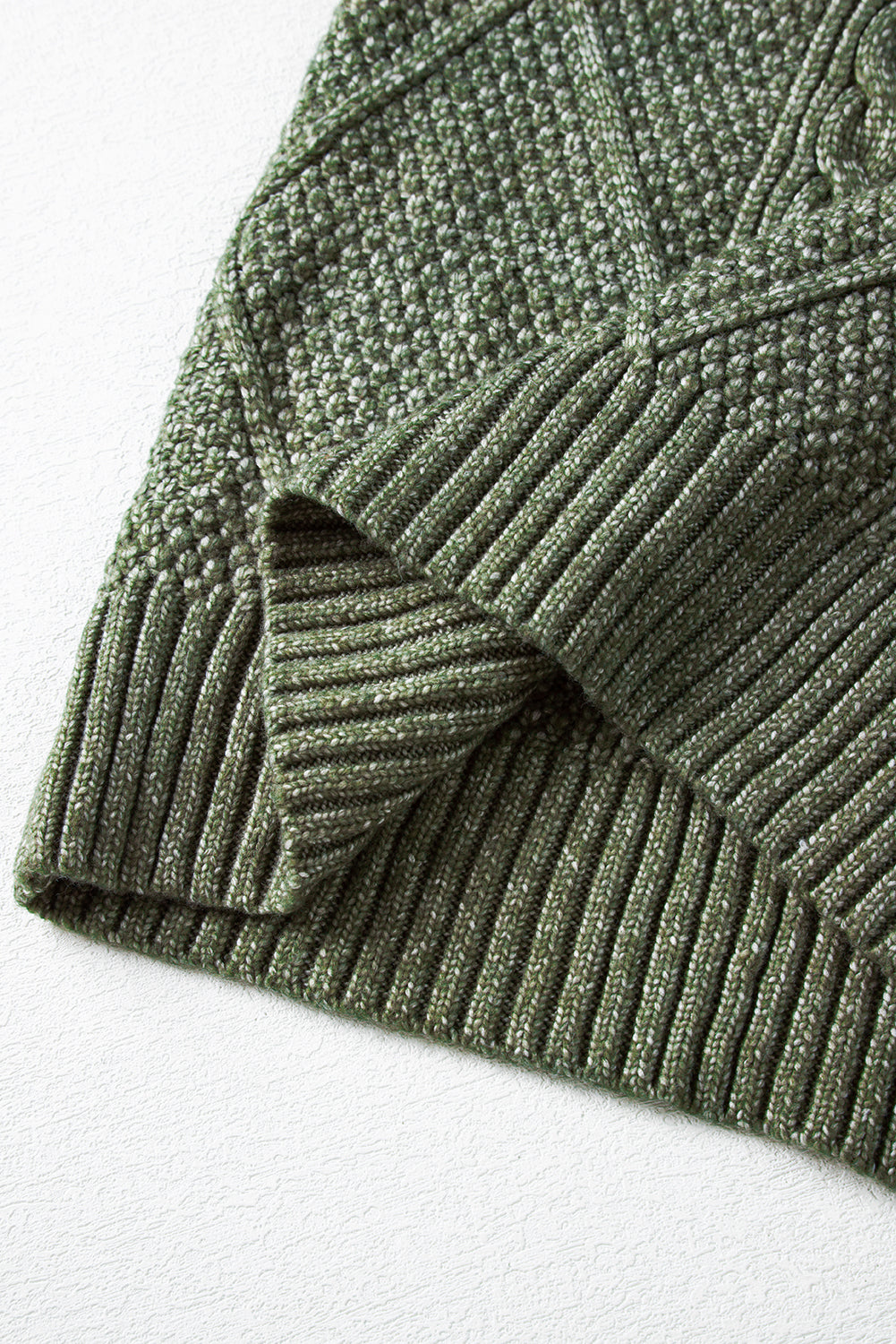 Mommas Hive mist green cable knit drop shoulder sweater dress, loose fit, polyester, perfect for casual wear.