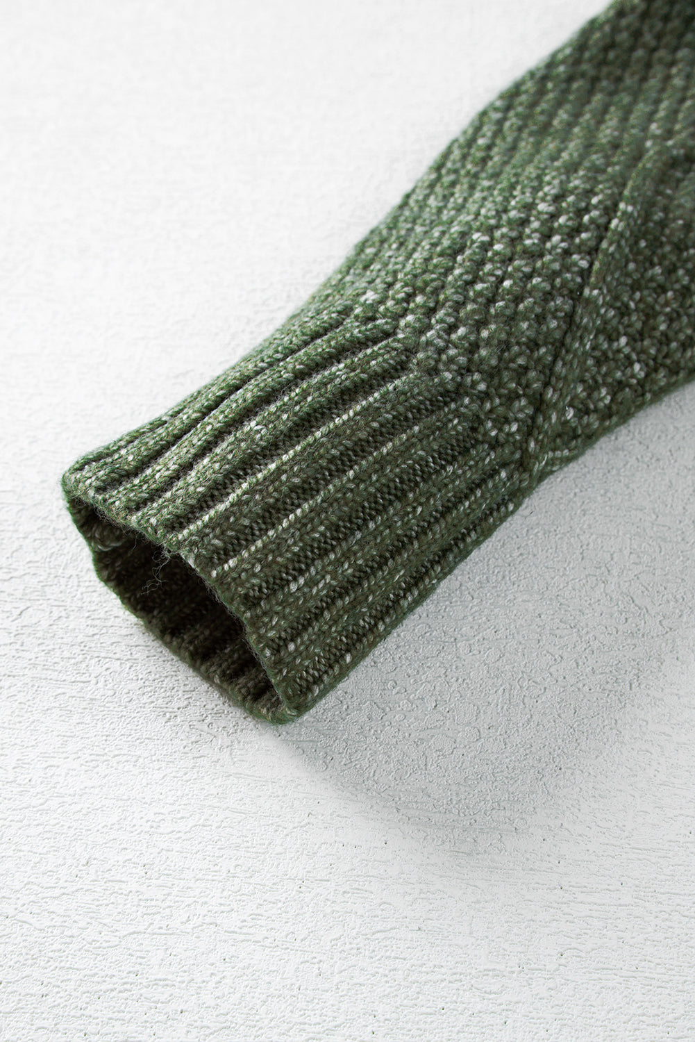 Mommas Hive green cable knit drop shoulder sweater dress with loose fit, made of polyester, perfect for casual and cozy style.