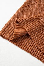 Mommas Hive mist green cable knit drop shoulder sweater dress with loose fit, made of 100% polyester, ideal for cozy winter style.