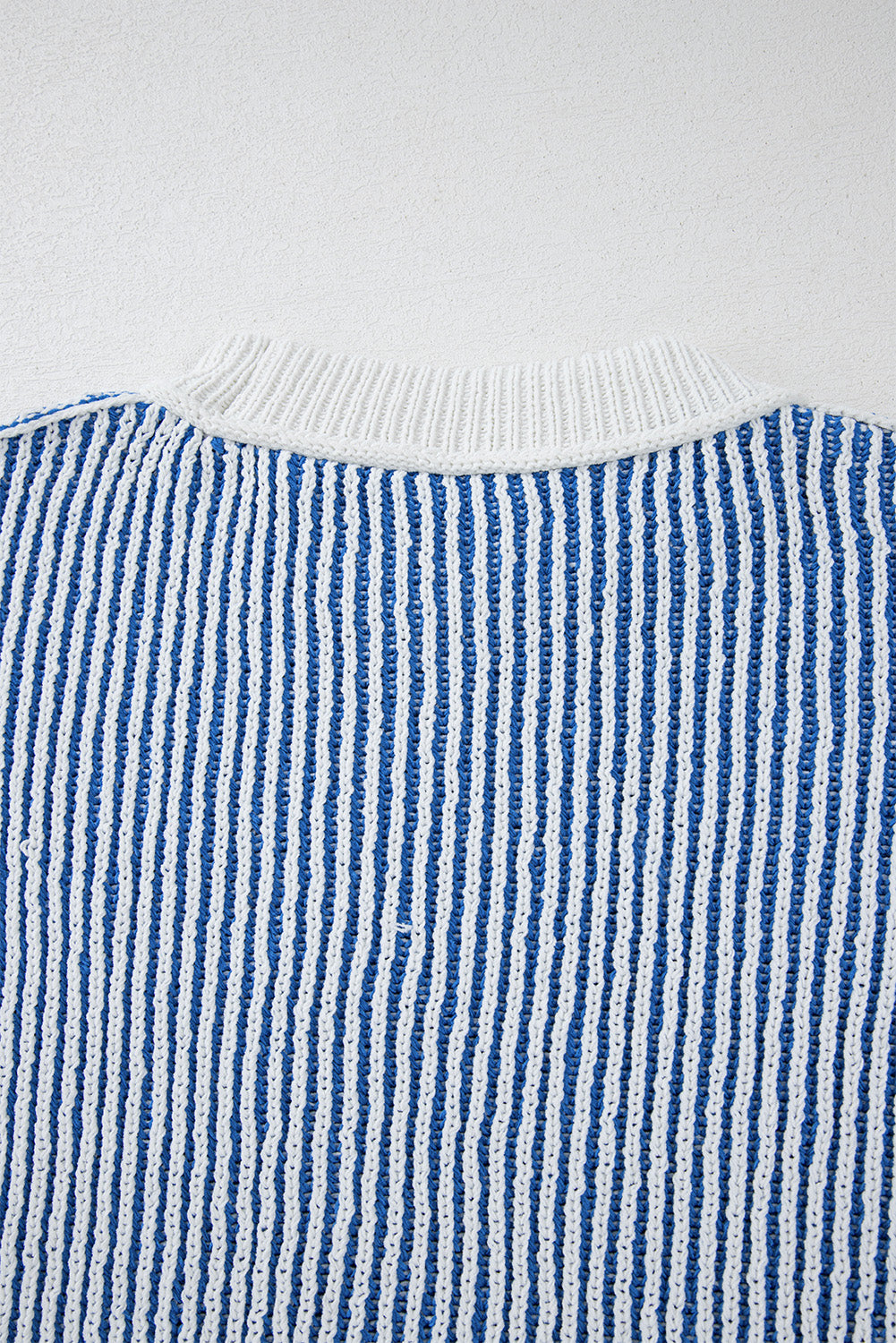 Chestnut-colored Mommas Hive striped textured knit loose sweater with contrast edge, casual and comfortable knit sweater for women.