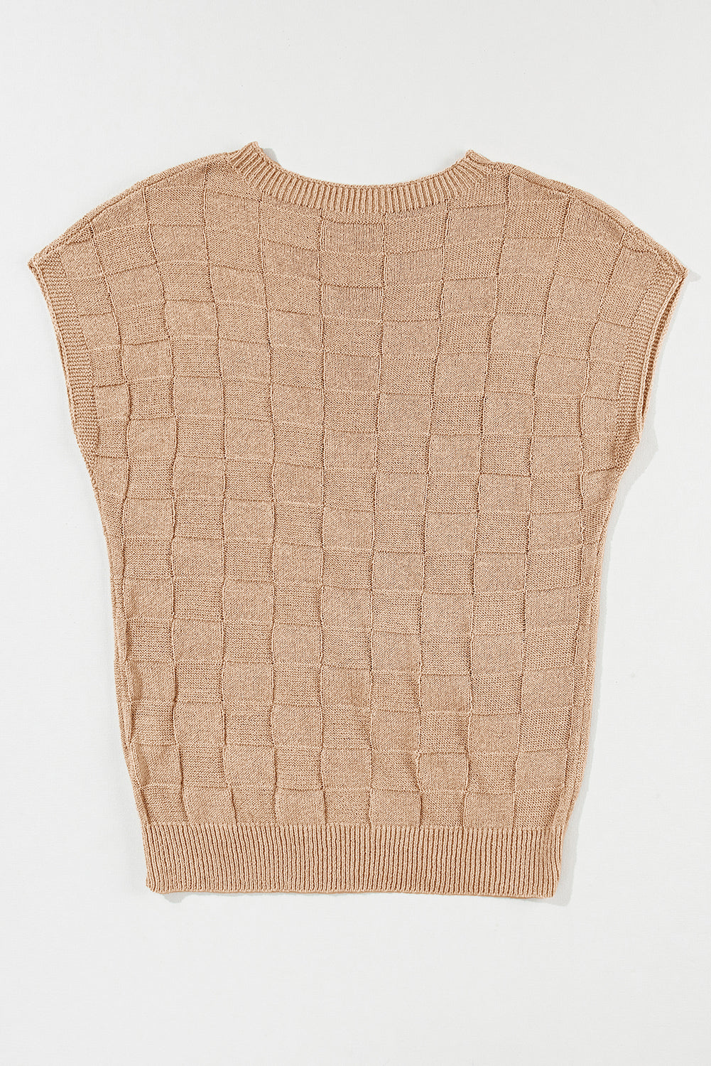 Bright pink lattice textured knit short sleeve sweater by Mommas Hive, showcasing its vibrant color and stylish knit pattern.