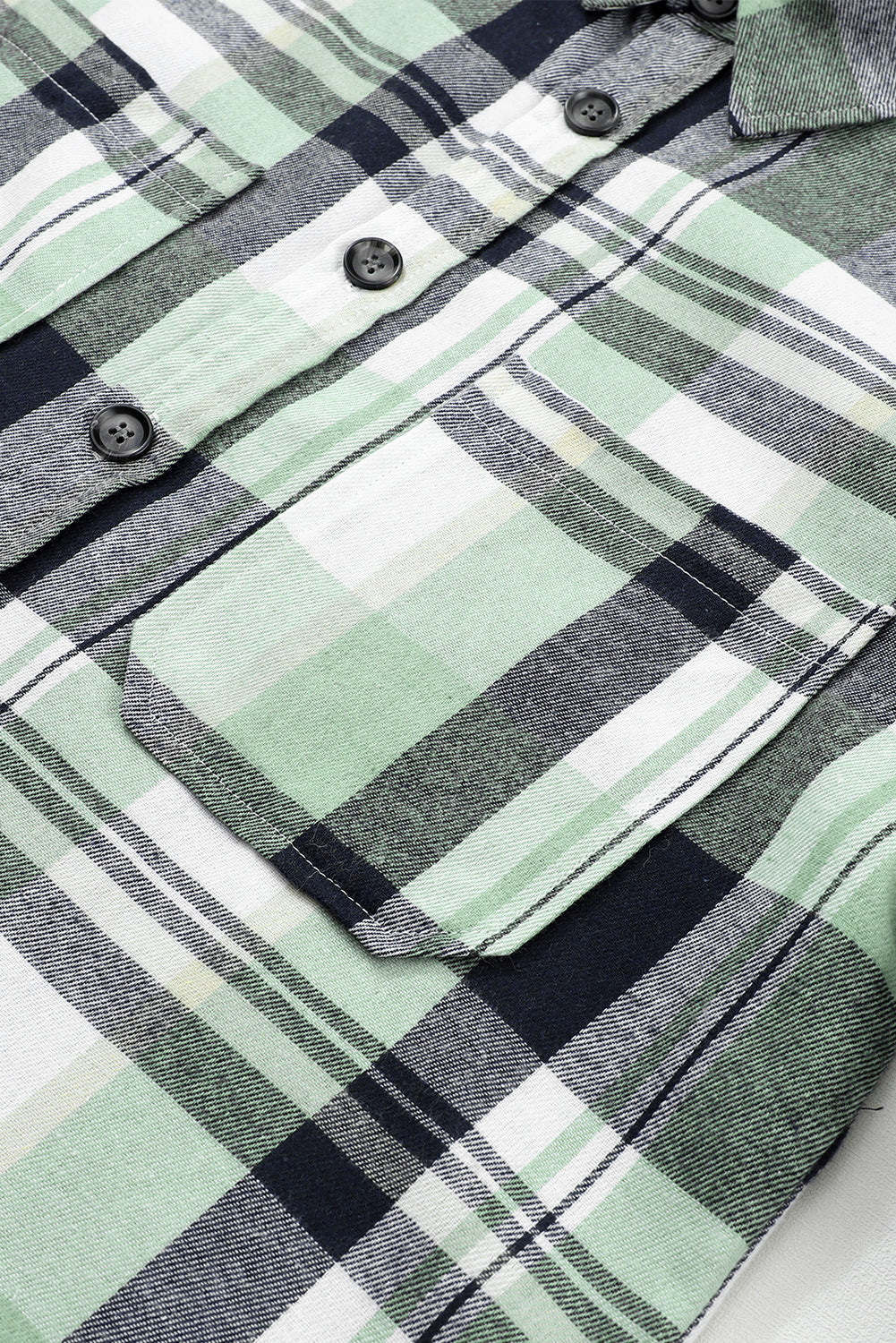 Pink plaid button-up patch pocket shirt from Mommas Hive, casual tops with a classic plaid design and front patch pocket.