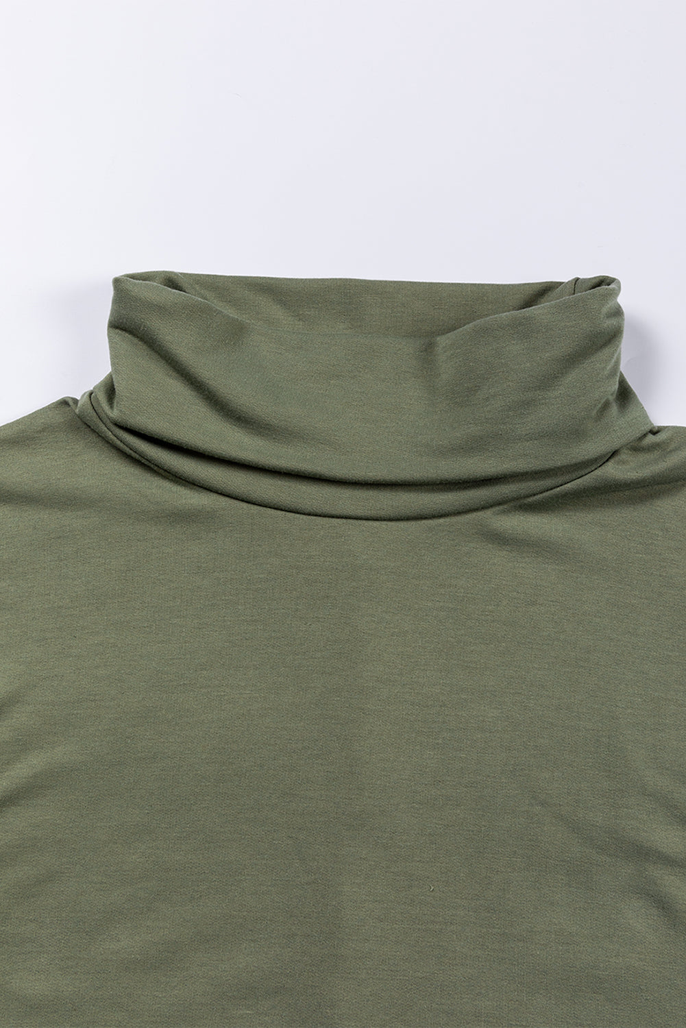 Jungle green Mommas Hive long sleeve cowl neck shift tunic top made of polyester, cotton, and elastane, stylish and comfortable.
