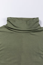 Jungle green Mommas Hive long sleeve cowl neck shift tunic top made of polyester, cotton, and elastane, stylish and comfortable.
