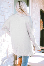 Jungle green Mommas Hive long sleeve cowl neck shift tunic top made of polyester, cotton, and elastane, stylish and comfortable.