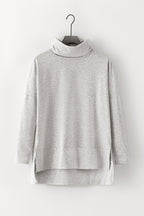 Jungle green Mommas Hive long sleeve cowl neck shift tunic top made of polyester, cotton, and elastane, stylish and comfortable.
