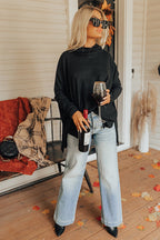 Mommas Hive jungle green cowl neck shift tunic top, long sleeve polyester cotton elastane blend, casual stylish women's top