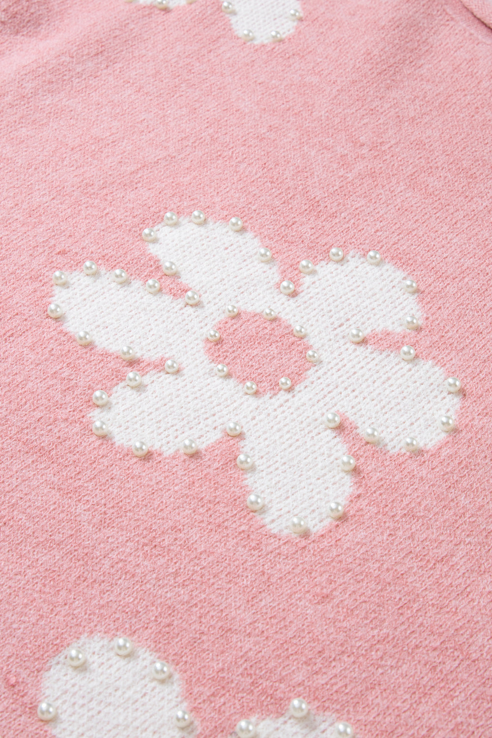 Multicolour pearl beaded floral drop shoulder sweater by Mommas Hive, featuring vibrant patterns and cozy knit fabric.