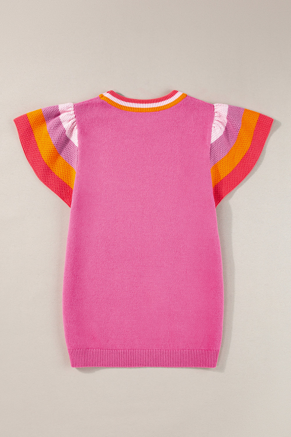 Turquoise contrast flutter sleeves knitted sweater t-shirt by Mommas Hive, short sleeve top with soft knit fabric.