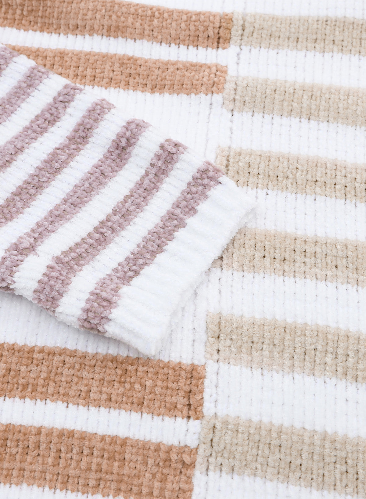 Stripe blocked drop shoulder slouchy sweater by Mommas Hive, made of polyester, featuring relaxed fit and casual style.