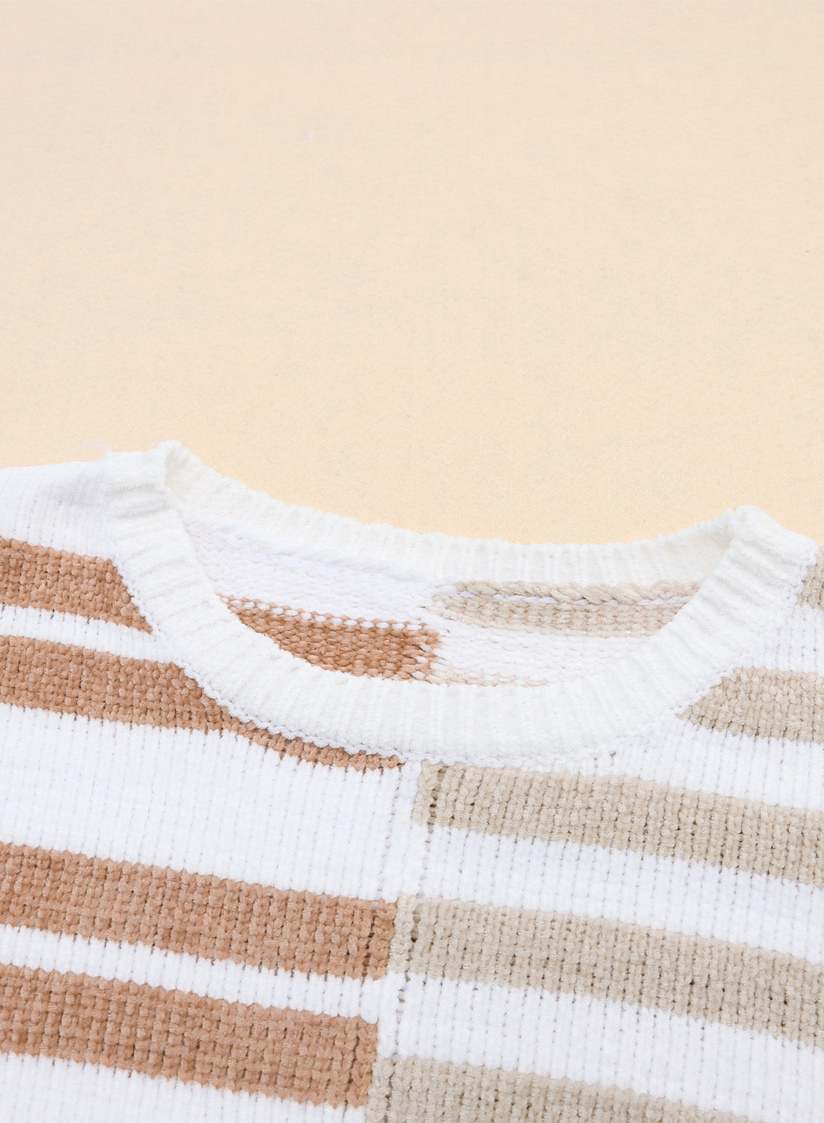Stripe blocked drop shoulder slouchy sweater by Mommas Hive, made of polyester, featuring relaxed fit and bold stripe pattern.