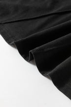 White crew neck pleated tank top from Mommas Hive, made of polyester, cotton, and elastane, displayed on a neutral background.