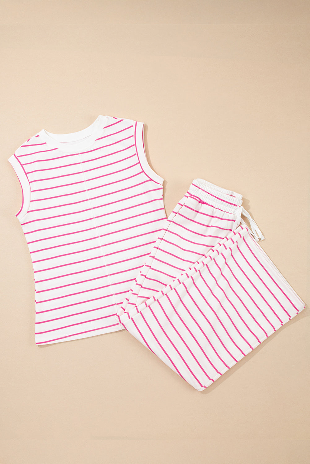 Mommas Hive Sail Blue casual wide-leg two-piece pants set with polyester and cotton, featuring relaxed fit and stylish design.