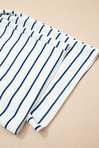 Mommas Hive Sail Blue casual wide-leg two-piece pants set with polyester and cotton, featuring relaxed fit and stylish design.
