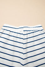 Mommas Hive Sail Blue casual wide-leg two-piece pants set with polyester and cotton, featuring a relaxed fit and stylish design.