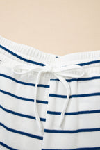 Sail Blue casual wide-leg two-piece pants set by Mommas Hive, featuring comfortable polyester and cotton fabric.