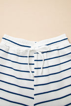 Mommas Hive Sail Blue casual wide-leg two-piece pants set with polyester and cotton, featuring a relaxed fit and stylish design.