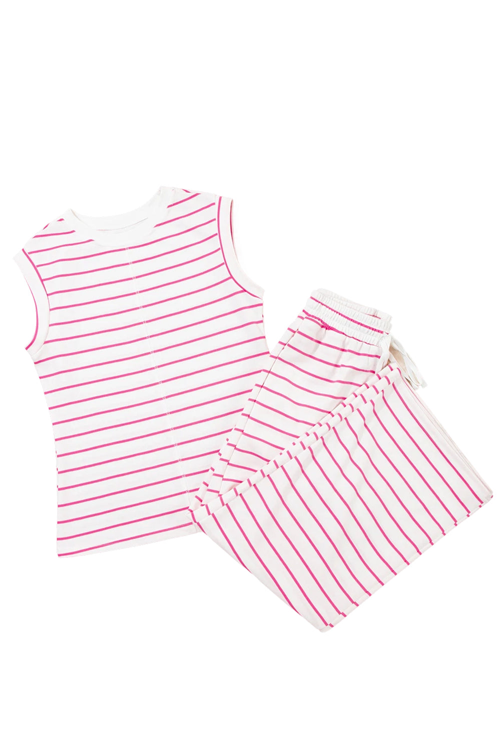 Sail Blue casual wide-leg two-piece pants set by Mommas Hive, featuring a comfortable polyester-cotton blend for relaxed style.