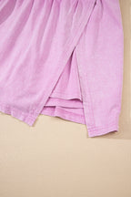 Mommas Hive Phalaenopsis two-piece set with mineral wash cotton tank top and lined split skirt, casual and stylish.