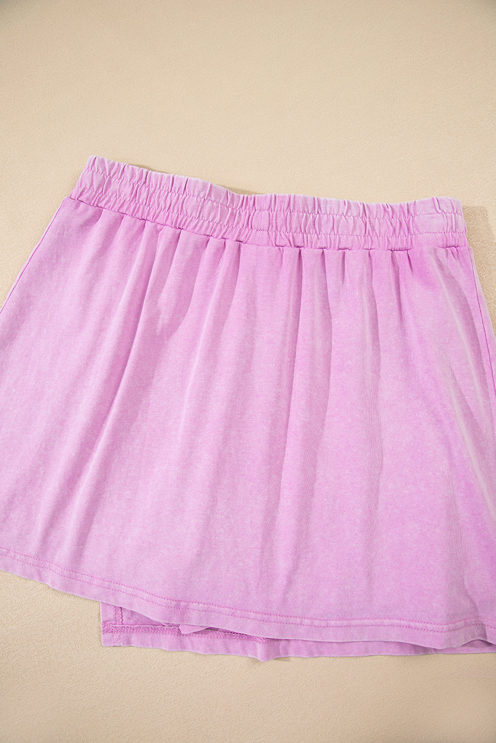 Mommas Hive Phalaenopsis mineral wash cotton two-piece set with tank top and lined split skirt, stylish and comfortable for casual wear.