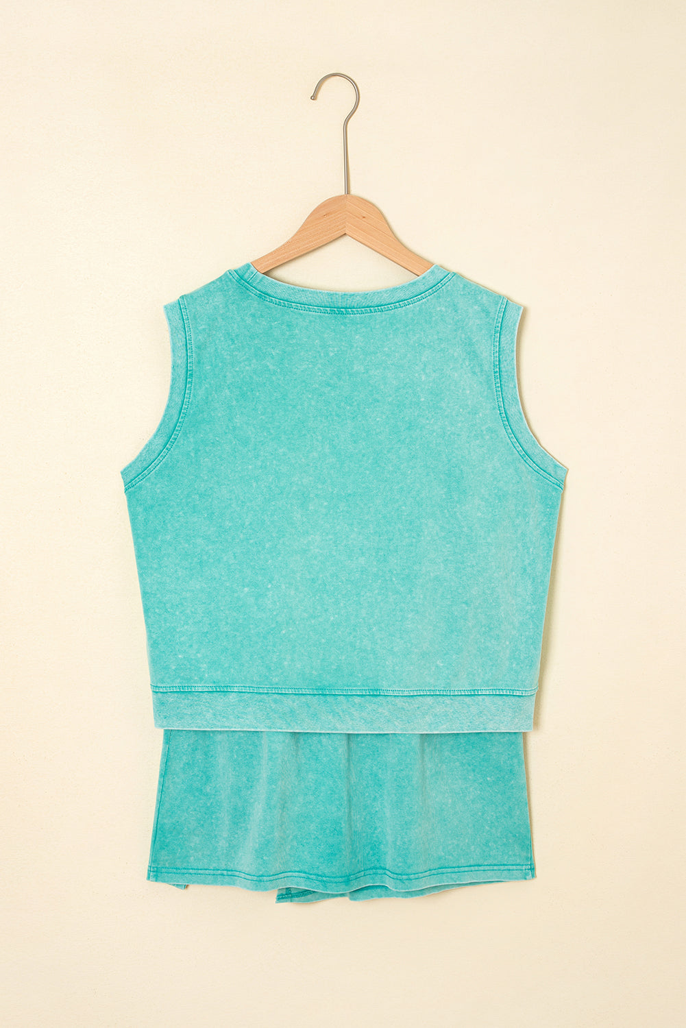 Mommas Hive Phalaenopsis two-piece cotton tank top and lined split skirt set, mineral wash finish, casual summer outfit.