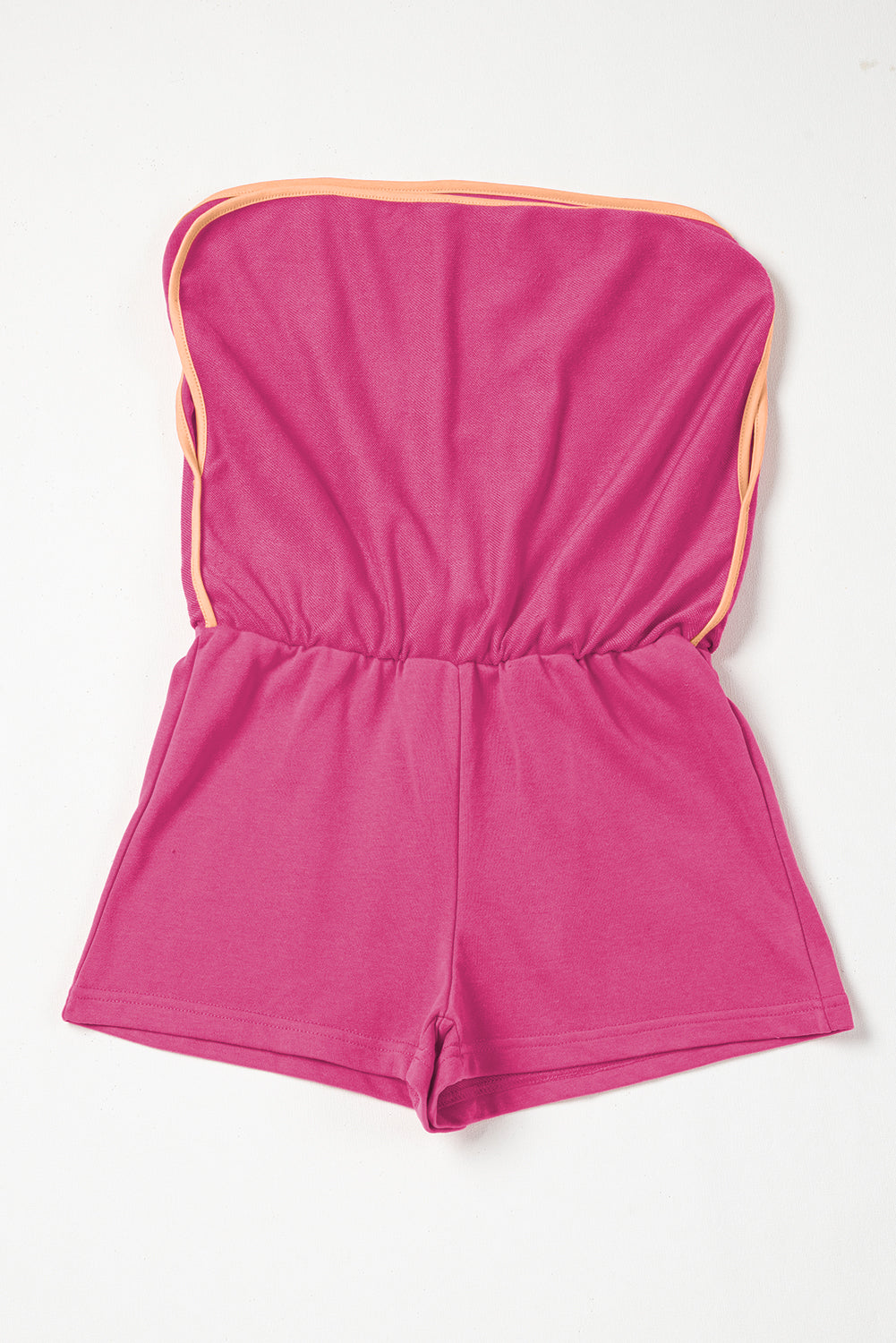 Rose red contrast loose pullover and lace-up waist skort set from Mommas Hive, two-piece casual outfit with polyester and cotton fabric.