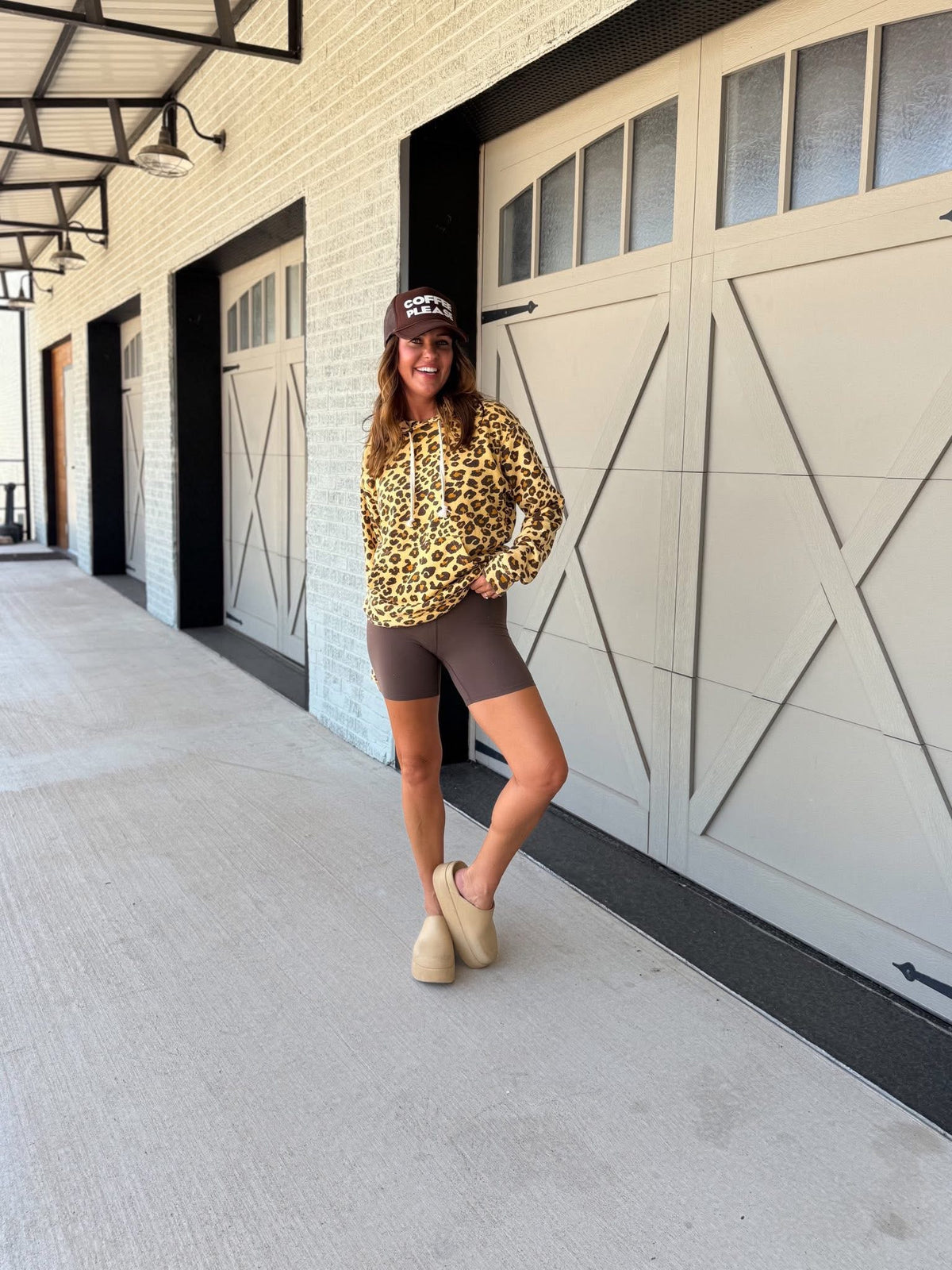 Oliver & Otis Lexi Leopard Hoodie featuring a cozy knit fabric and stylish leopard print design.