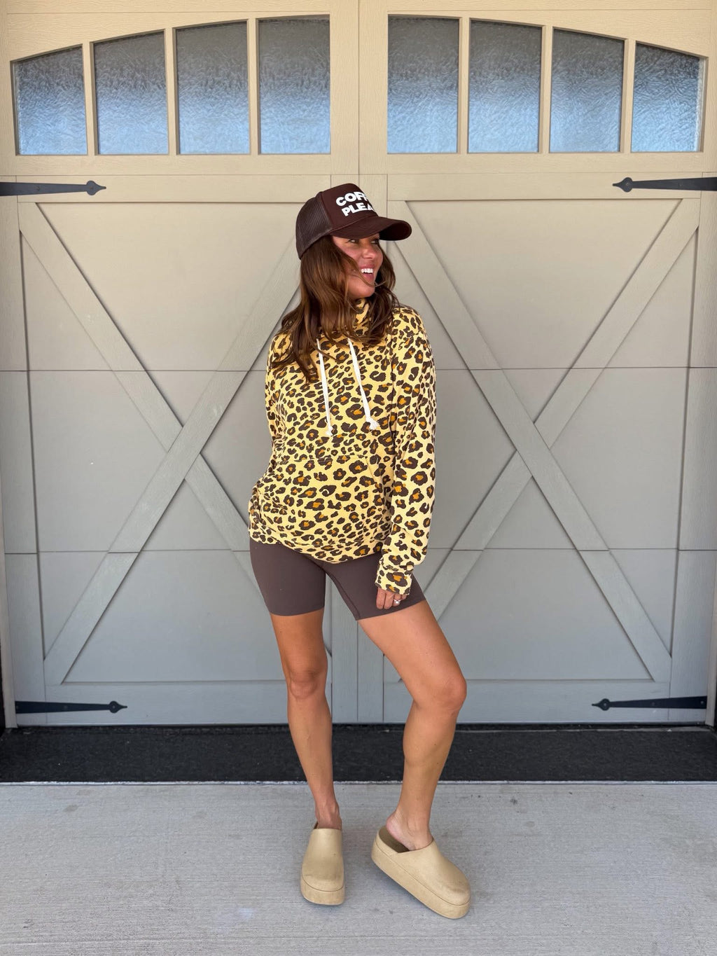 Oliver & Otis Lexi Leopard Hoodie featuring a soft fabric, leopard print pattern, and a cozy hood for stylish comfort.