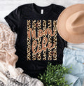Dark heather grey Mom Life Leopard Tee by P&PD Wholesale featuring a stylish leopard print design on soft fabric.