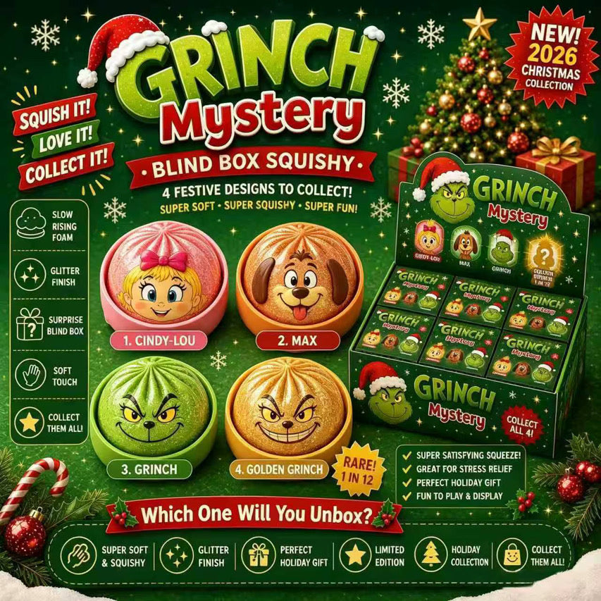 Grinch Family Mystery Dumpling from P&PD Wholesale, featuring festive holiday-themed dumplings in a colorful family set.