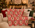Striped Gingerbread Blanket by P&PD Wholesale featuring warm, cozy gingerbread-themed stripes perfect for winter decor.