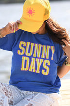Heather royal blue Sunny Days Tee by P&PD Wholesale, youth size YXS, featuring a casual short-sleeve design.