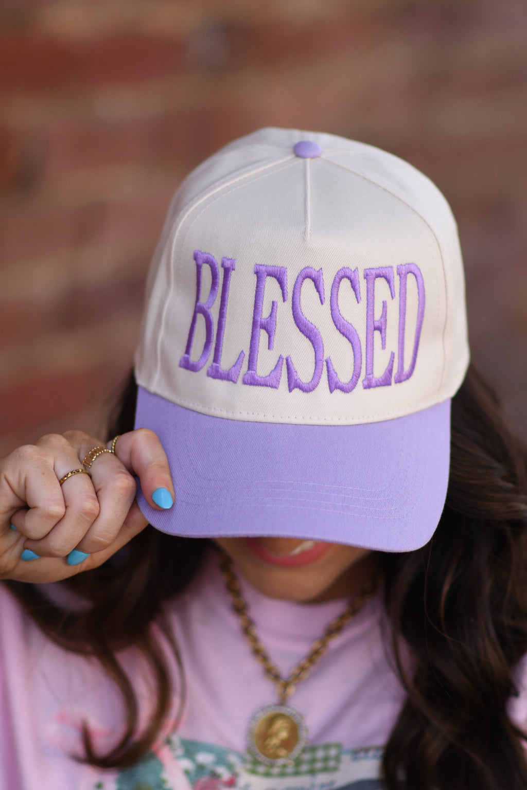 Blessed Lavender hat by P&PD Wholesale featuring a soft lavender fabric and a stylish, casual design.