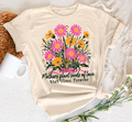 P&PD Wholesale women's white tee featuring a Mother’s Plant Seeds of Love That Bloom Forever design with floral and heart graphics.