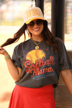 Softball Mama Ball Tee by P&PD Wholesale featuring a casual cotton t-shirt with softball-themed design and text.