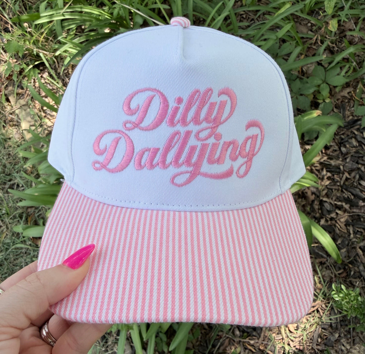 Pink Dilly Dallying Stripe Hat by P&PD Wholesale featuring colorful striped pattern and soft fabric for stylish sun protection.