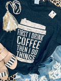 Heather charcoal Coffee Tee by P&PD Wholesale featuring a soft cotton fabric and classic fit.