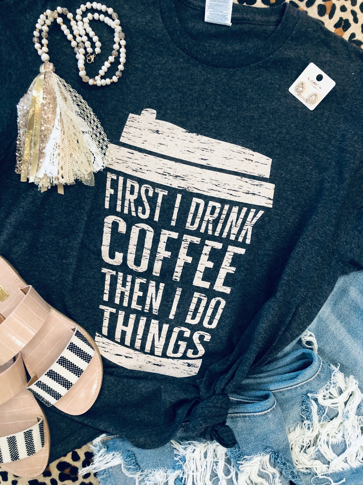 Heather charcoal Coffee Tee by P&PD Wholesale featuring a soft cotton fabric and classic fit.