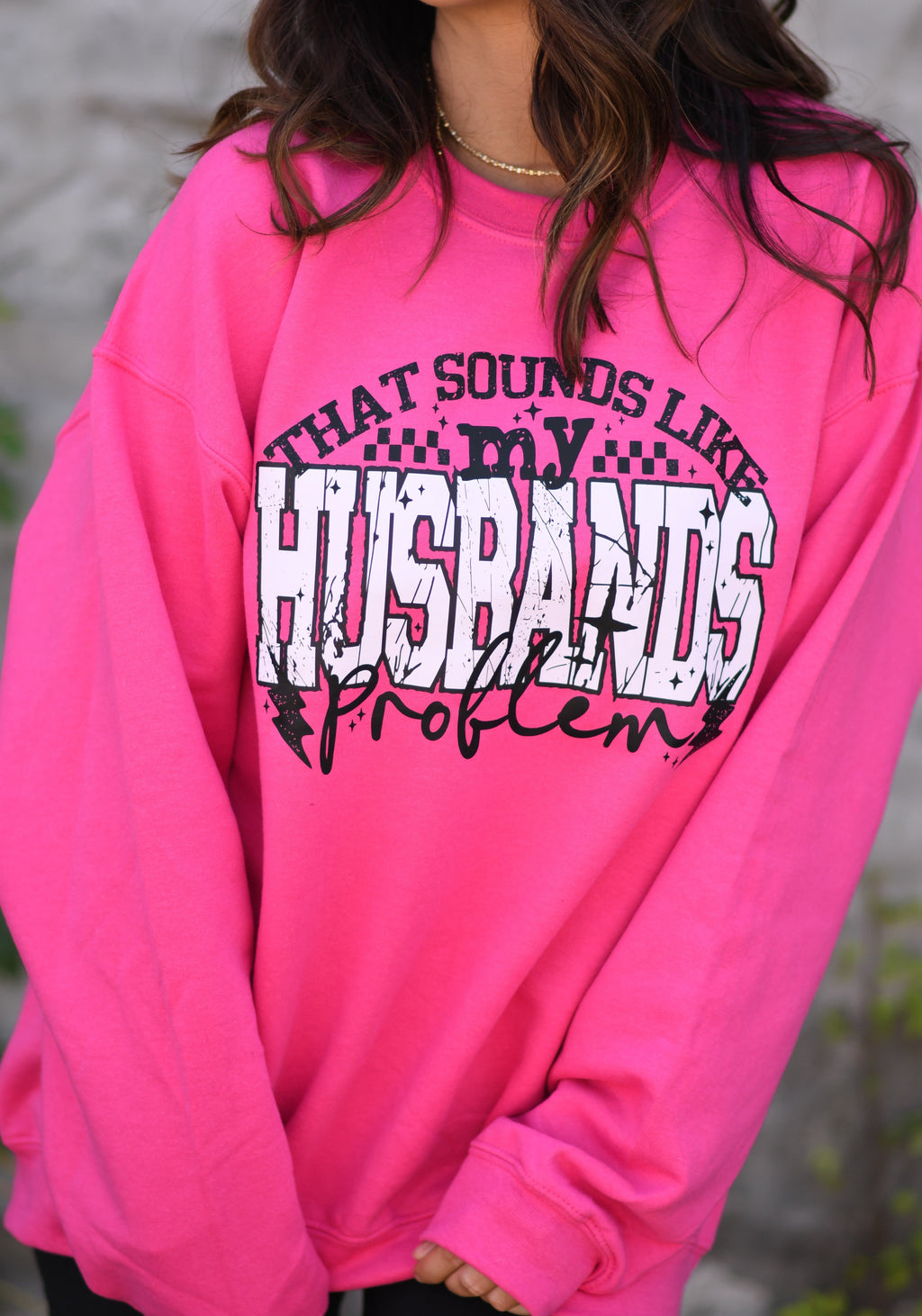 Small humorous mug with the phrase "That Sounds Like My Husband's Problem" by P&PD Wholesale, featuring bold black text on white ceramic.