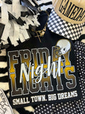Black Friday Night Lights Gold T-shirt by P&PD Wholesale, featuring a stylish design on a black tee.