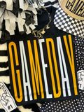 Tall white and gold Gameday T-shirt by P&PD Wholesale, featuring a stylish design and comfortable fit.