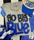 Heather grey P&PD Wholesale GO BIG BLUE TEE, athletic fit, casual style, shown on a plain background.