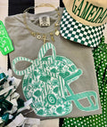 Green floral helmet tee from P&PD Wholesale featuring a casual design and comfortable fabric, ideal for everyday wear.