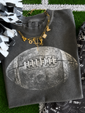 Yellow and black Half Tone Football Tee by P&PD Wholesale featuring a bold football graphic on soft fabric.