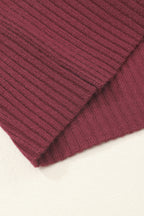 Shewin oatmeal ribbed knit short sleeve sweater with patch pocket, casual style, soft fabric, and relaxed fit.