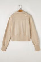 Brown zip-up sweatshirt by Shewin with stand collar and thumbhole sleeves, casual and comfortable for everyday wear.