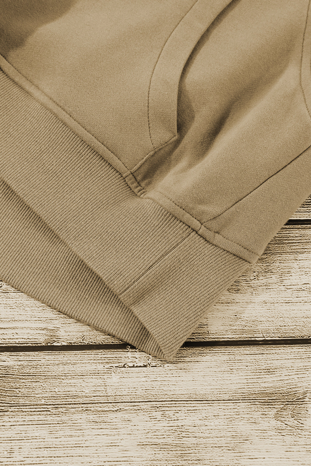 Brown zip-up sweatshirt with stand collar and thumbhole sleeves by Shewin, casual and cozy for everyday wear.