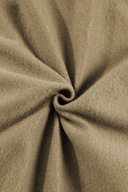 Brown zip-up sweatshirt with stand collar and thumbhole sleeves by Shewin, casual and comfortable for everyday wear.