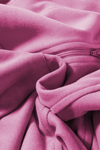 Brown zip-up sweatshirt with stand collar and thumbhole sleeves by Shewin, casual fit, shown with a front view.