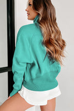 Brown zip-up sweatshirt with stand collar and thumbhole sleeves by Shewin, casual and comfortable for everyday wear.